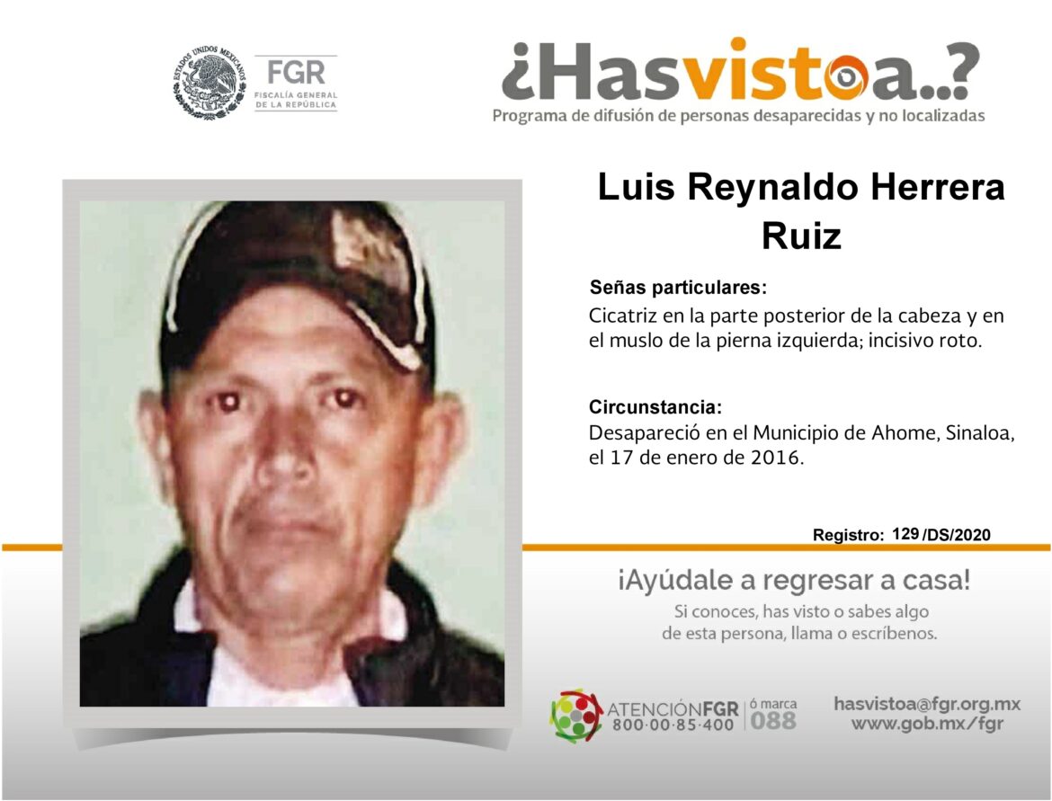 ¿Has visto a: Luis Reynaldo Herrera Ruiz?