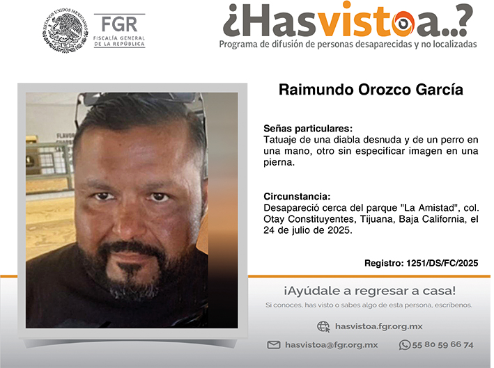 ¿Has visto a: Raimundo Orozco García?