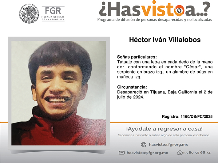 ¿Has visto a: Héctor Iván Villalobos?