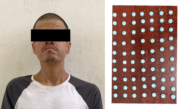 Detienen a sujeto con pastillas sicotrópicas en la frontera