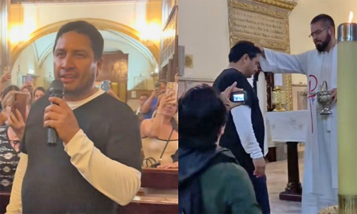 Julión Álvarez cumple manda y sorprende a feligreses en Jalisco
