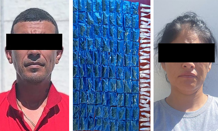 Arrestan a pareja con 120 dosis de droga en la colonia Quintas del Sol