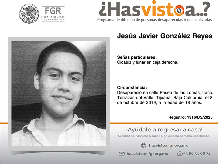 ¿Has visto a: Jesús Javier González Reyes?