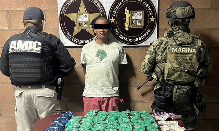 Aprehenden a sujeto con mariguana y crystal en San Luis Río Colorado