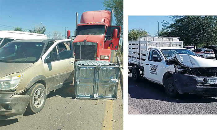 Deja aparatoso choque tres heridos en la salida a La Colorada
