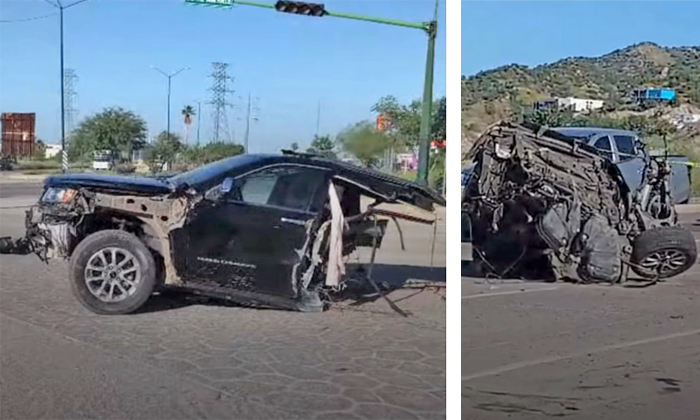 Choca camioneta y se parte en dos en el cruce de los bulevares Progreso y Morelos