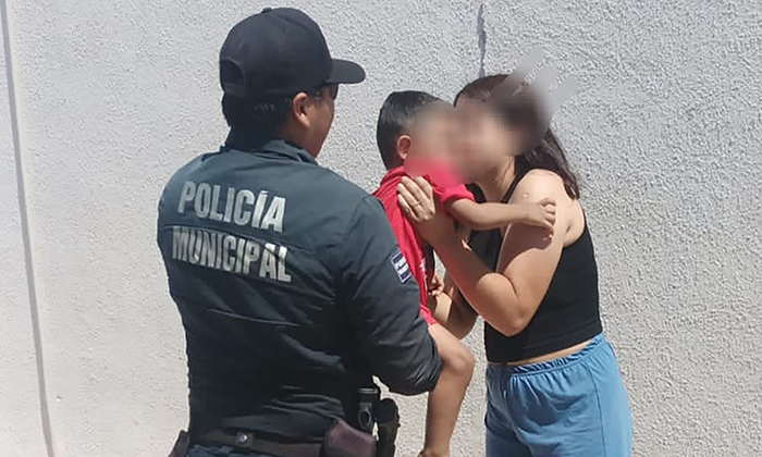 Localizan policías a niño de tres años extraviado en el fraccionamiento Cantabria