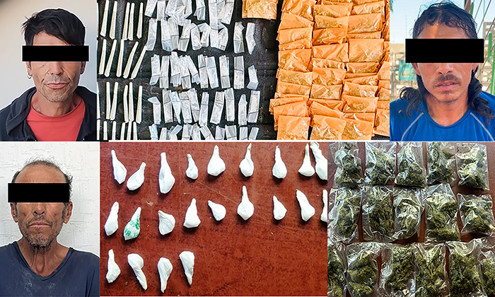 Aseguran más de 300 dosis de drogas en distintos operativos