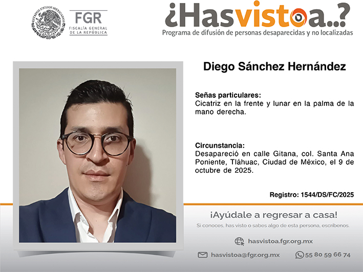 ¿Has visto a: Diego Sánchez Hernández?