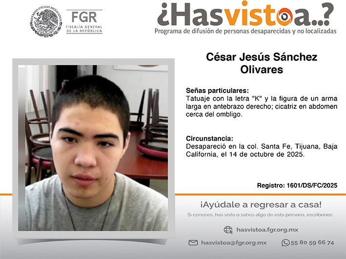 ¿Has visto a: César Jesús Sánchez Olivares?