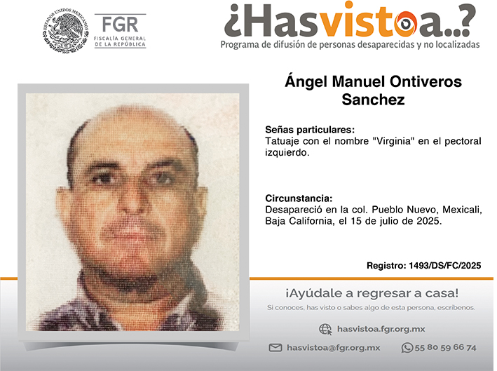 ¿Has visto a: Ángel Manuel Ontiveros Sanchez?