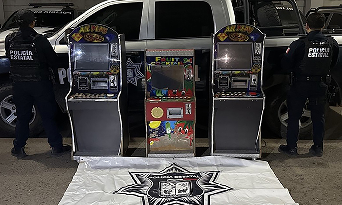 Asegura PESP máquinas tragamonedas en la colonia Agualurca