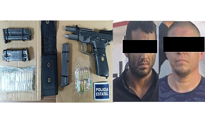 Arrestan a par de sujetos armados en la colonia Parque Industrial
