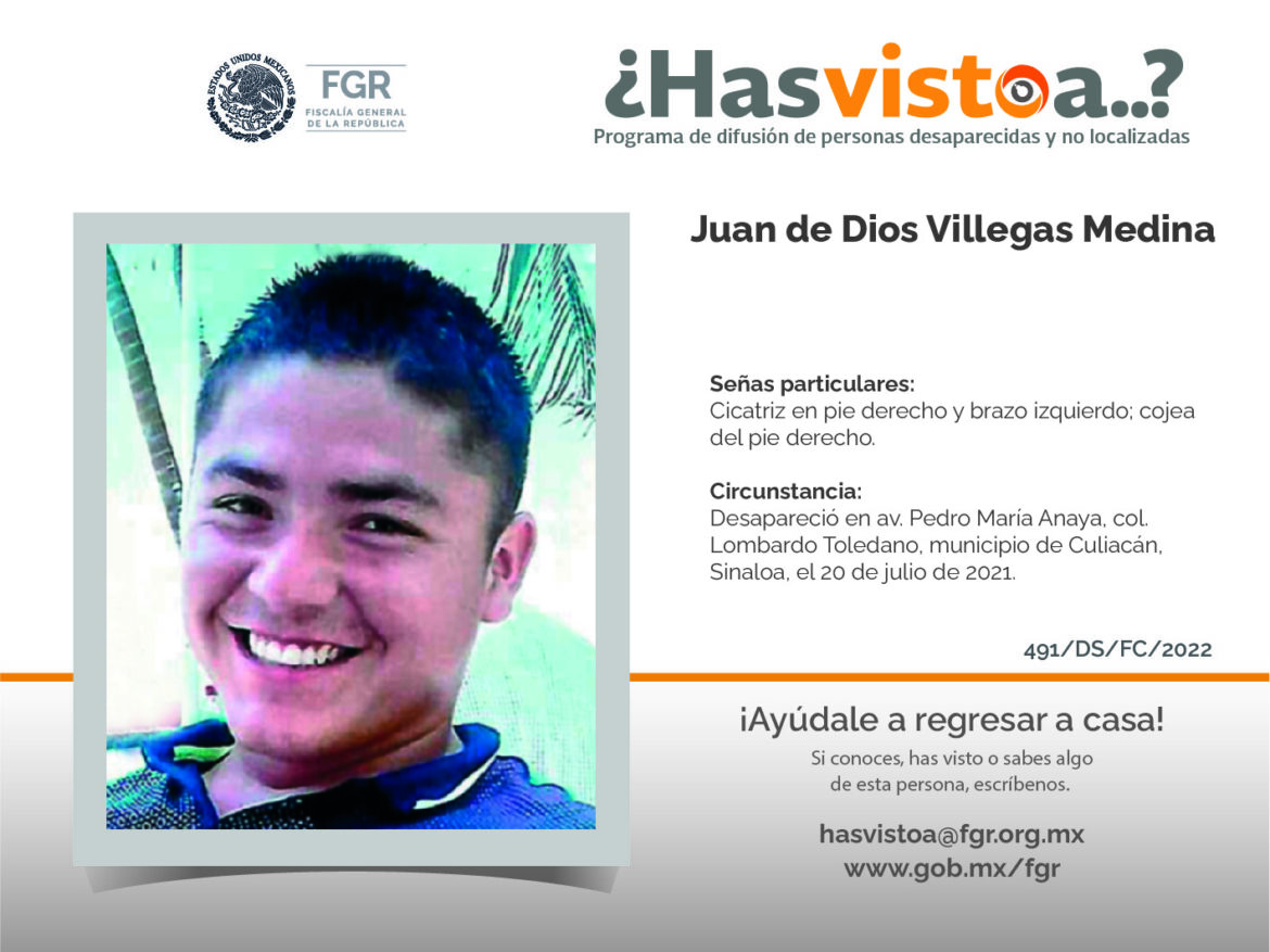 ¿Has visto a: Juan de Dios Villegas Medina?