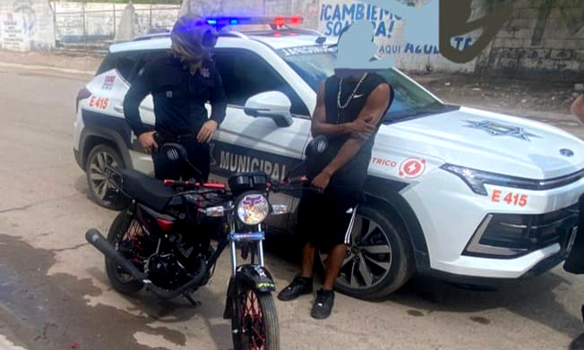 Sorprenden a motociclista con arma y droga en San Pedro El Saucito