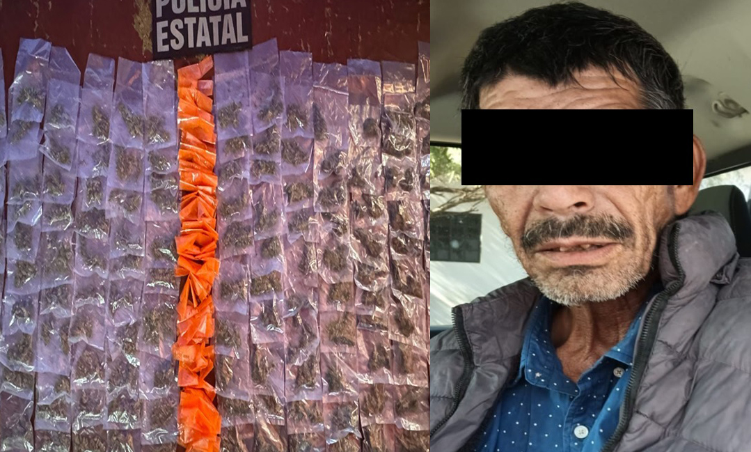 Aseguran a sujeto con 180 envoltorios de narcótico en San Pedro El Saucito