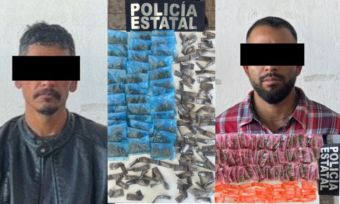 Elementos estatales incautan más de 200 dosis de droga