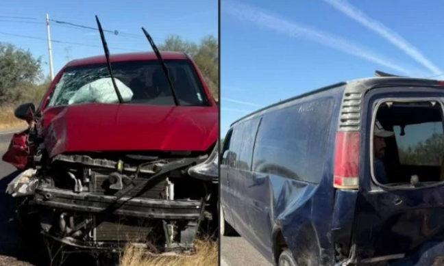 Deja choque cuatro jornaleros heridos en la carretera a Bahía de Kino