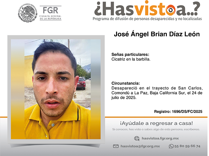 ¿Has visto a: José Ángel Brian Díaz León?