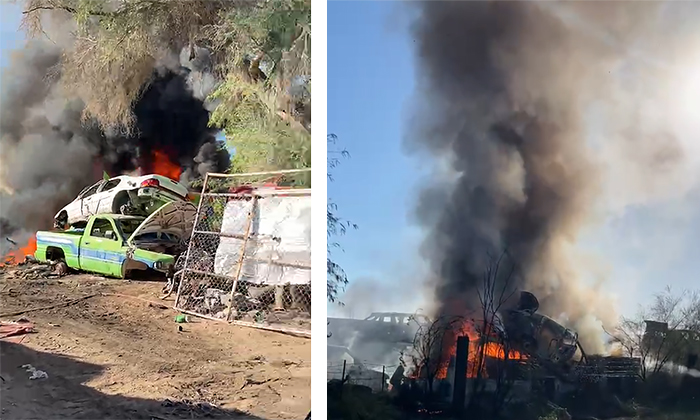 Provoca incendio de yunque gran movilización