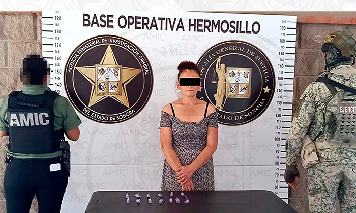 Aseguran droga y detienen a una mujer durante cateo en Hermosillo
