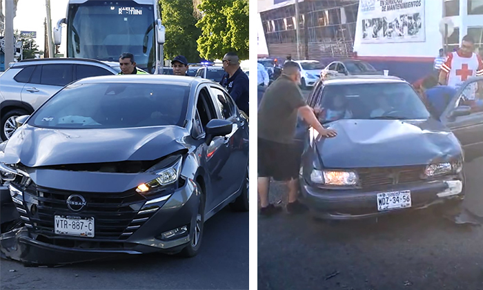 Resulta herida mujer en choque en el cruce del bulevar Encinas y Jesús García