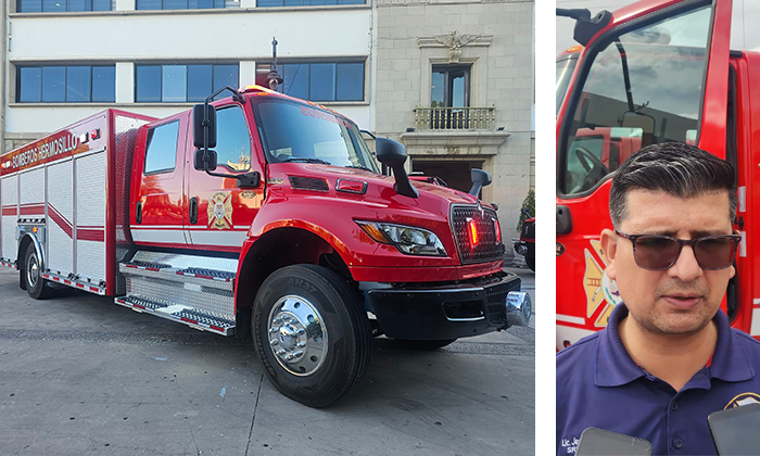 Reciben Bomberos unidad extintora en la base Centro