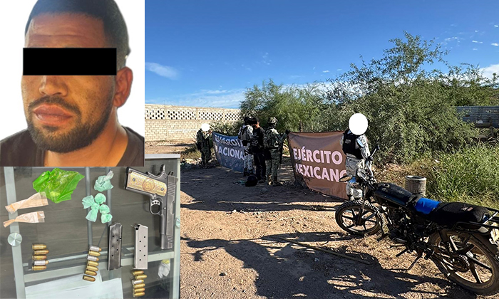 Queda en prisión sujeto que llevaba arma y drogas en Caborca