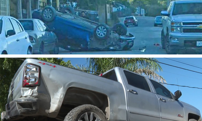 Dormita chofer, choca y se vuleca en la colonia Piedra Bolsa