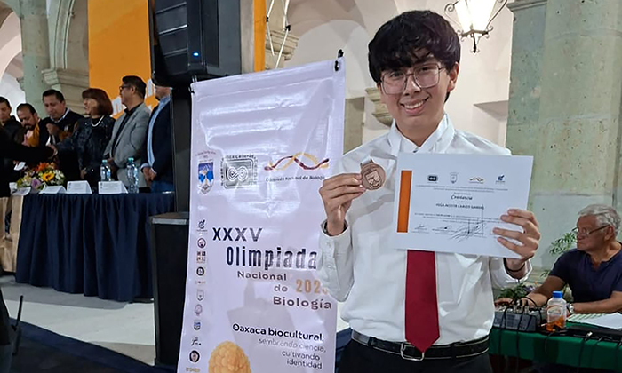 Gana sonorense bronce en Nacional de Biología; Es alumno del Cobach