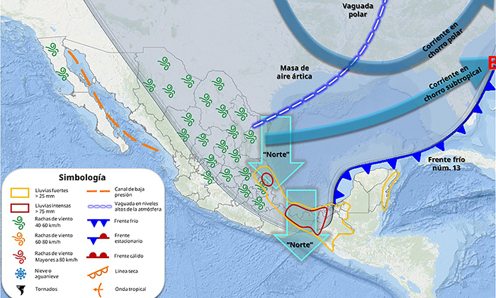 Pronostican ingreso de nuevo frente frío a partir del jueves