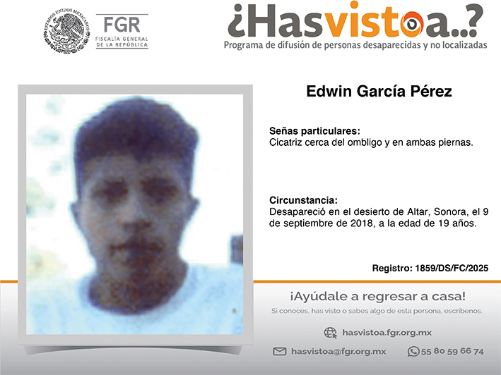 ¿Has visto a: Edwin García Pérez?
