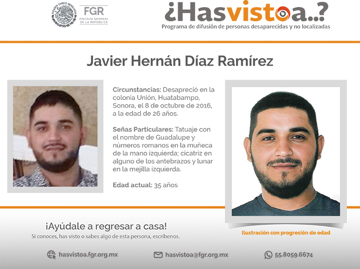 ¿Has visto a: Javier Hernán Díaz Ramírez?