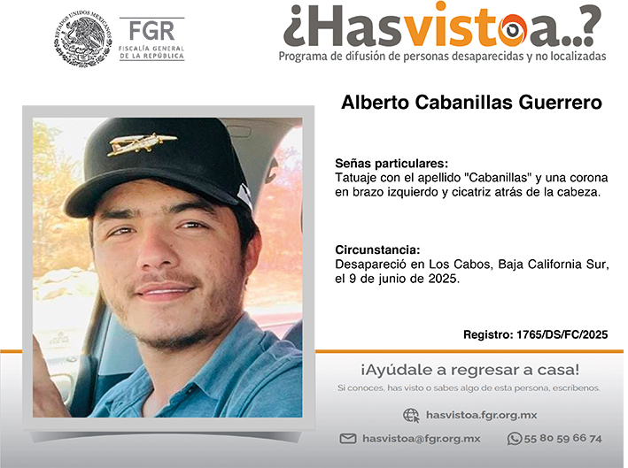 ¿Has visto a: Alberto Cabanillas Guerrero?