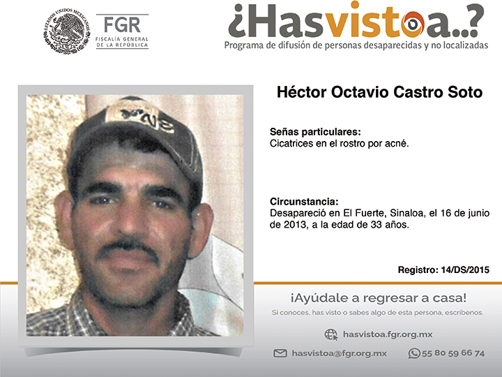 ¿Has visto a: Héctor Octavio Castro Soto?