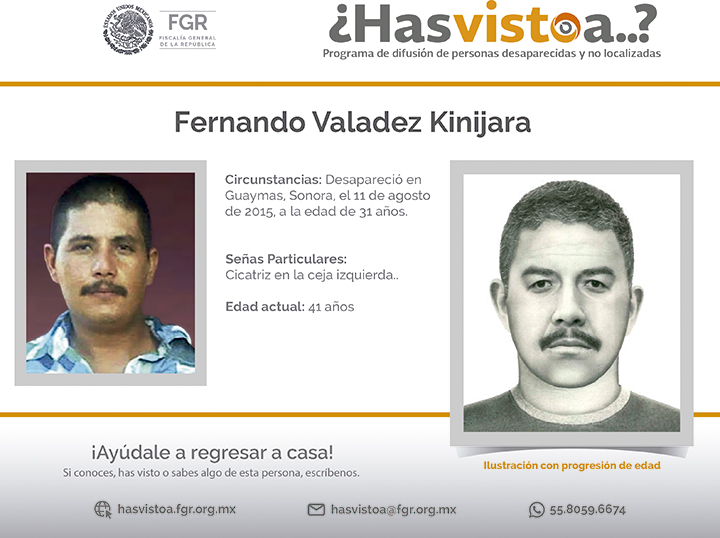 ¿Has visto a: Fernando Valadez Kinijara?