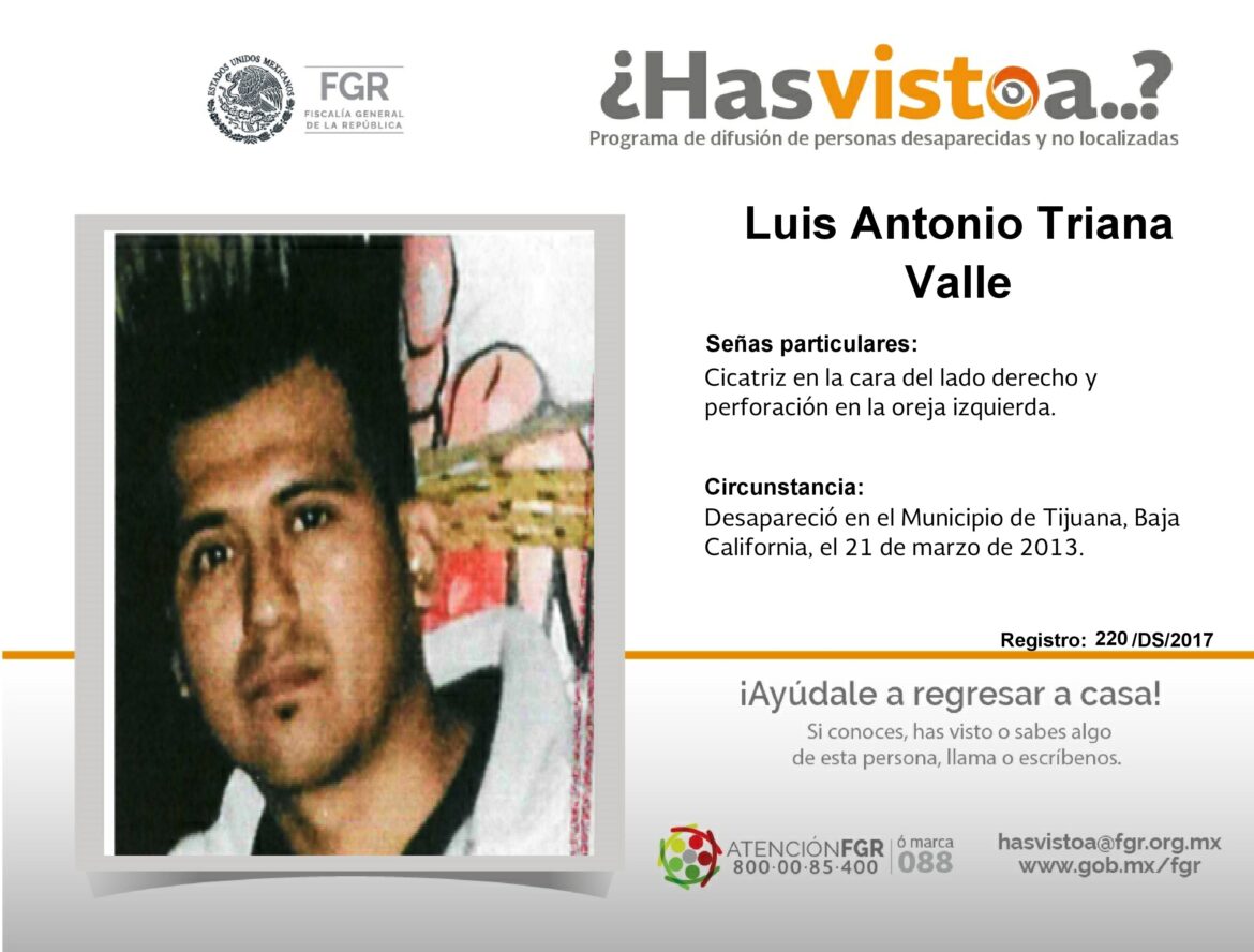 ¿Has visto a: Luis Antonio Triana Valle?