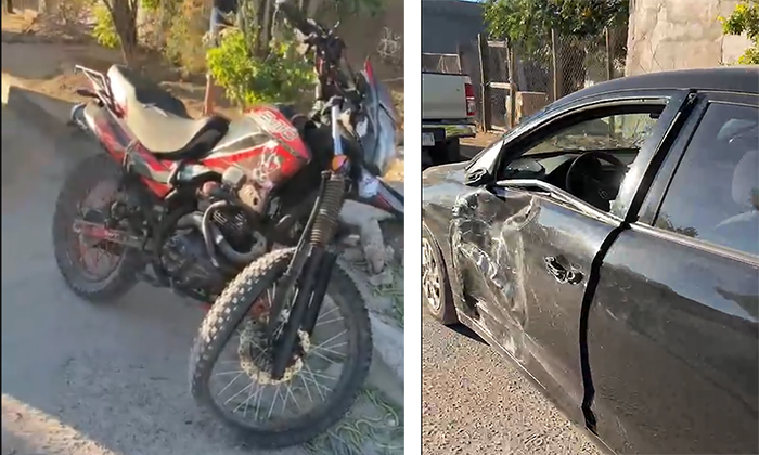 Resulta motociclista lesionado; Fue embestido por un automóvil