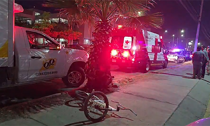 Impacta pick up repartidor a menor ciclista en la colonia Proyecto Río Sonora