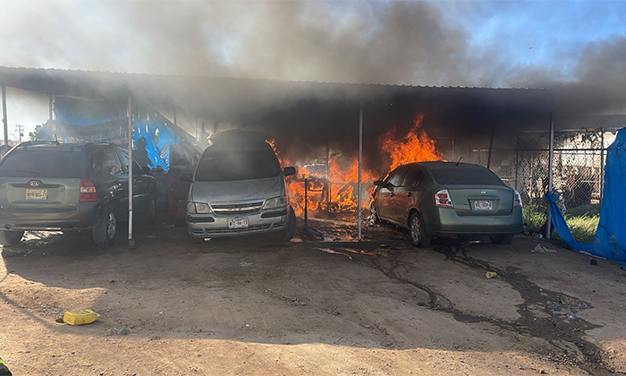 Deja incendio en taller dos heridos en la colonia Nuevo Hermosillo