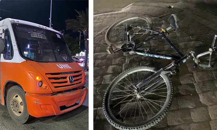 Resulta herido ciclista al chocar con camión en el cruce del bulevar Encinas y la calle De la Reforma