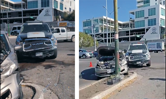 Choque de patrulla PESP y auto deja a mujer herida en la colonia Bachoco