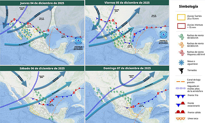 Frente frío causa lloviznas en Sonora