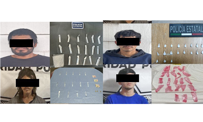 Arresta PESP a cuatro sujetos con narcóticos durante operativos estratégicos