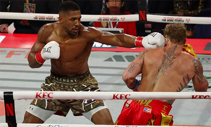 Noquea Anthony Joshua a Jake Paul en seis rounds; El réferi detuvo el combate