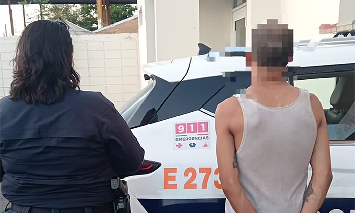 Ponen tras las rejas a individuo con arma blanca en la colonia Villa Sauces