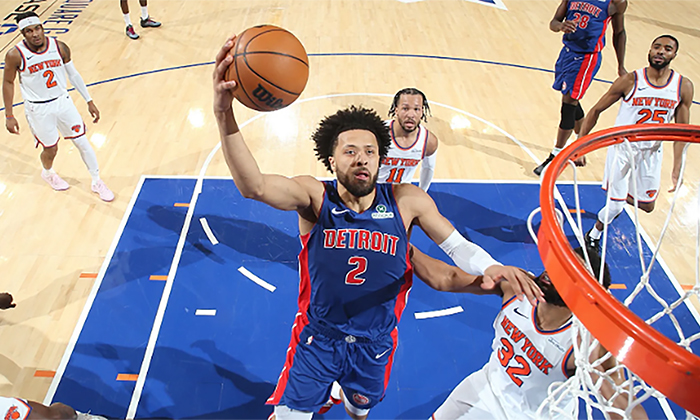 Pistones sorprende y vence a Knicks por 121-90; Corta racha de 15 derrotas
