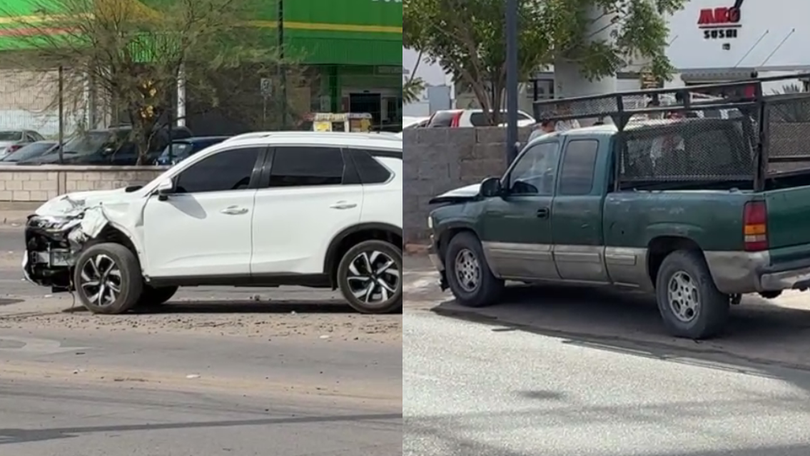 Protagonizan aparatoso choque