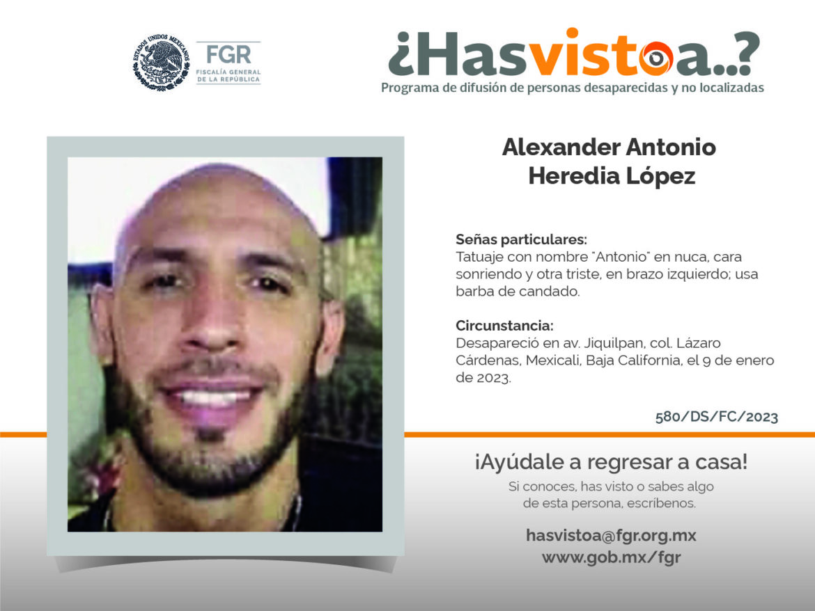 ¿Has visto a: Alexander Antonio Heredia López?