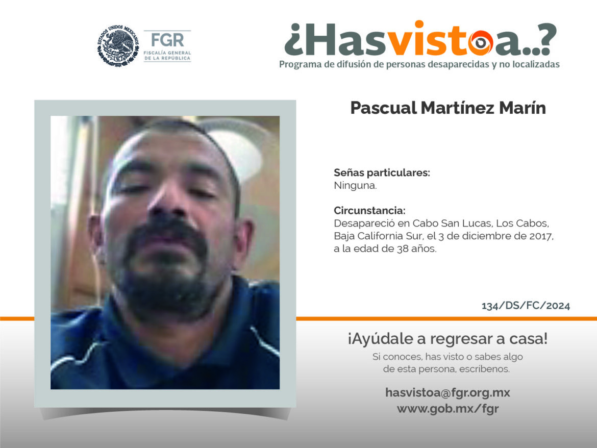 ¿Has visto a: Pascual Martínez Marín?